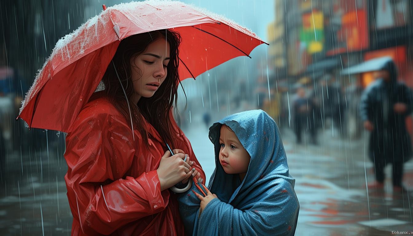 伟大母爱VS个人牺牲：雨中撑伞行为的对比分析